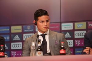 James en rueda de prensa Bayern Múnich