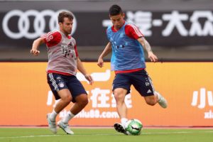 James entrenando con el Bayern Múnich
