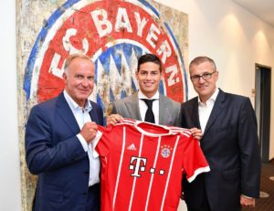 James con la camiseta del Bayern Múnich