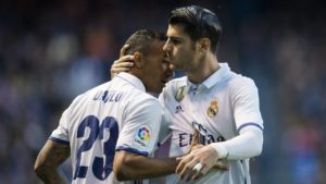 Morata y Danilo en el Bernabéu