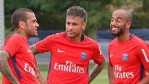 Dani Alves, Neymar y Lucas Moura