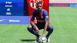 Ousmane Dembélé en el Camp Nou
