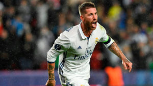 Ramos festejando un gol
