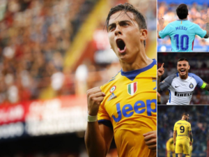 los delanteros de la selección argentina: messi, dybala, icardi y benedetto