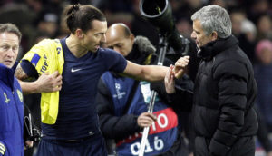 Zlatan con Mou después de un partido