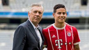 Ancelotti y James en el Allianz Arena