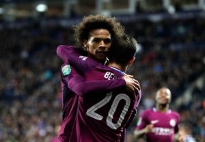 Sané luciéndose con el City
