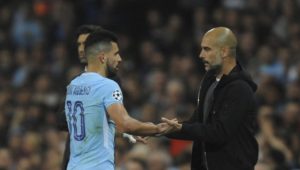 aguero y pep guardiola en elmanchester city