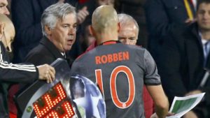 Ancelotti y Robben en el Bayern