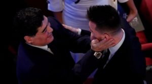 Maradona con Messi en The Best