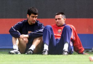 Pep y Mou en el Barca