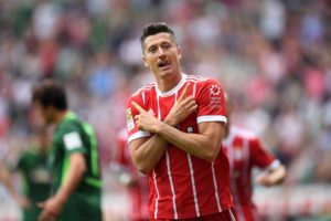 Robert Lewandowski con el Bayern Múnich