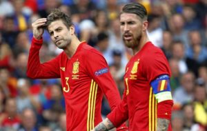 gerard pique y sergio ramos en la seleccion de españa