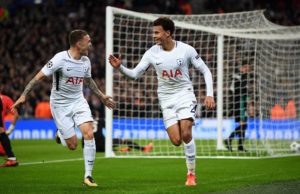 Dele Allí celebra un gol con el Tottenham
