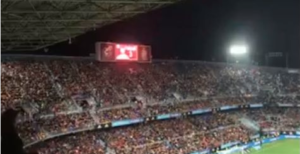 Hinchas españoles en La Rosaleda