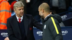 Wenger con Pep en la Premier