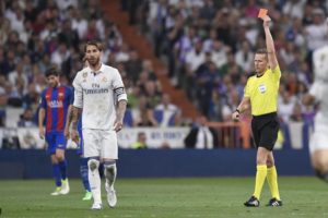 sergio ramos expulsado en el real madrid. tarjeta roja a sergio ramos