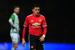 Alexis Sánchez con el Manchester United