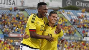 James Rodríguez y Yerry Mina