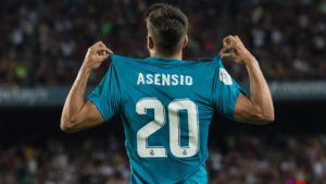 Marco Asensio celebra un gol en copa del rey con el real madrid