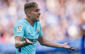 Deulofeu con la camiseta del barcelona