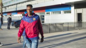 Yerry mina en el camp nou