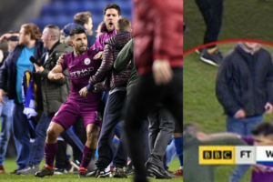 Sergio Aguero golpeó a un fan del Wigan, luego de ser eliminados por el equipo de la 3ra división de Inglaterra