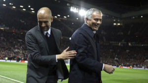 Mou con Pep, en Old Trafford