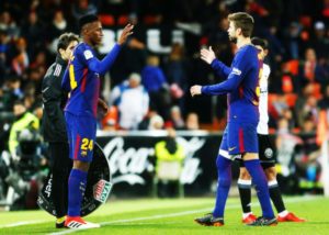 Yerri Mina debut Barcelona
