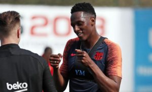 yerry mina entrenamiento barcelona