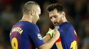 Iniesta y Messi por Liga