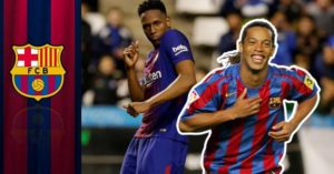 Ronaldinho y yerry mina barcelona