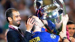 Iniesta con Pep, en Roma