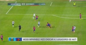 messi haciendo una messi ante haiti