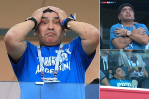 maradona en drogas en partido argentina nigeria rusia 2018