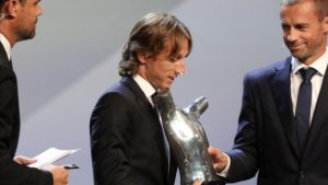 Modric en la gala de la Uefa