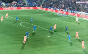 El espectacular pase entre líneas de Messi a Luis Suárez ante el getafe