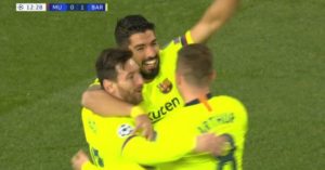 messi y suarez gol manchester united