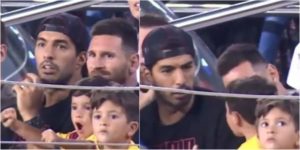 Mateo Messi, hijo de Lionel, es viral por cantar un gol que no fue del Barcelona.