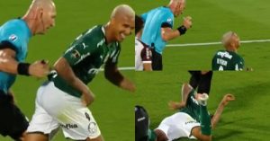 Deyverson de Palmeiras simulando una falta...de Pitana