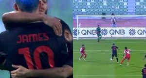 Asistencia de tres dedos de James Rodríguez para el segundo gol de Al Rayyan