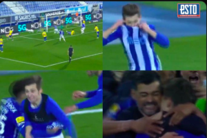 Al minuto 87 Estoril y el Porto empataban, Sergio Conceiçao ingresa a su hijo y marca. Así celebró el agónico triunfo